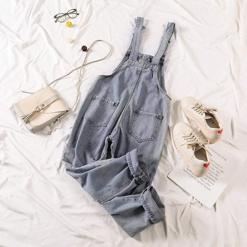 Womens Denim Overalls Loose Fit Harem Style Slimming Design Casual Spring and Autumn Wear Wholesale Available