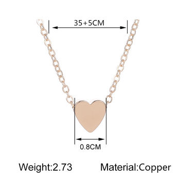 Small Fresh Peach Heart Necklace Mini Heart Glossy Stereo Pendant High Quality Women's Heart Clavicle Chain