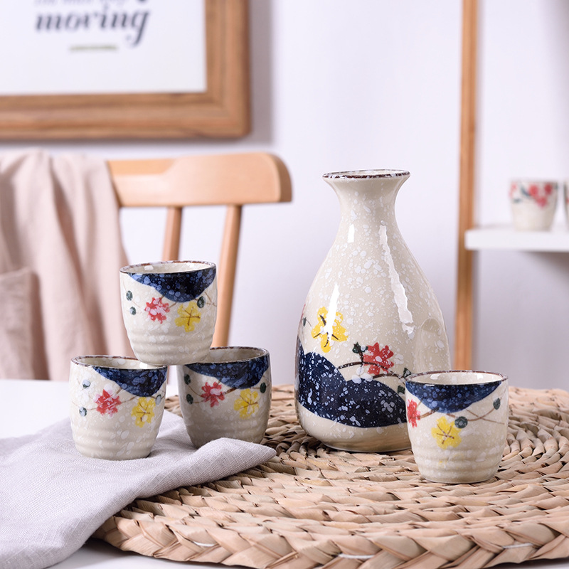 Japanese-style Ceramic Liquor Set Sake Cup Wine Pot Small Wine Cup Warm Wine Cup Wine Dispenser Sushi Restaurant Creative Wine Glass