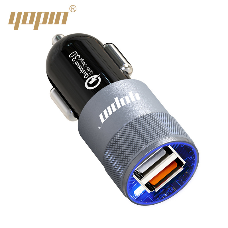 Youpinshi popular QC3.0 fast charge car charger car cigarette lighter plug multi-function dual USB car charger