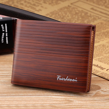 New Korean Style Fashionable Men's Short Embossed Wallet Horizontal Style Multi-Card Slot Wallet Card Holder Ready for Sale