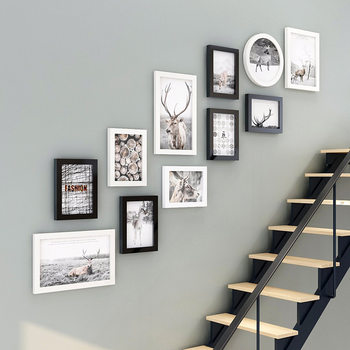 012-11 Staircase Wholesale Building Photo Wall Photo Frame Wall Combination Living Room Dining Room Sofa Background Wall Photo Frame Picture Frame