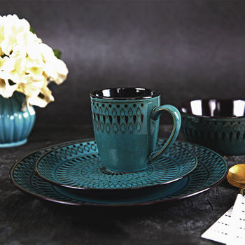 Yuquan Ceramics Foreign Trade American Steak Plate Western Plate Creative Ceramic Bowl Plate Set Home Wholesale Restaurant Plate