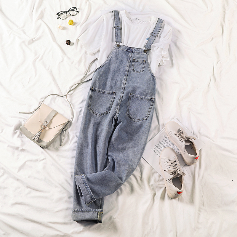 Womens Denim Overalls Loose Fit Harem Style Slimming Design Casual Spring and Autumn Wear Wholesale Available