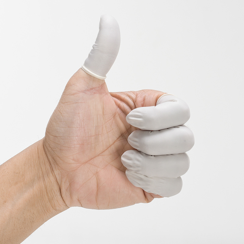 Disposable White Dust-free Finger Cots Thickeneded Wear-resistant Anti-static Anti-slip Protective Latex Finger Cots