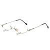 New style decorative mirror no lens metal glasses lower half frame water drop decorative chain pendant glasses frame 2911