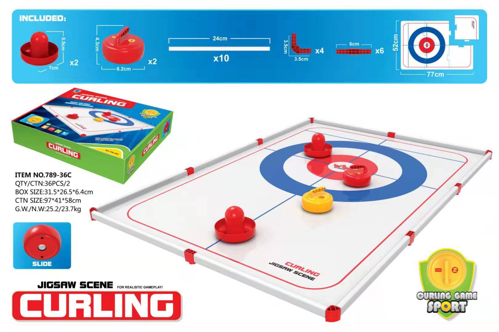 Cross-border E-commerce Puzzle Scene Ball Sliding Curling Combination Ice Hockey Football Sports Toy Two-in-one