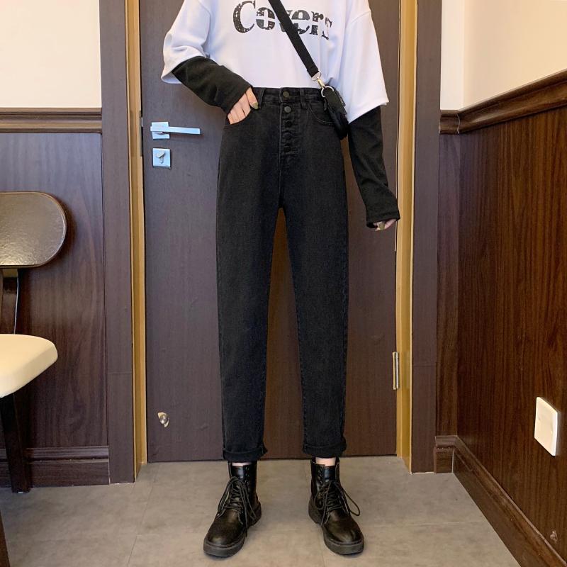 High Waisted Vintage Straight Leg Jeans Korean Style Loose Fit Casual Wear Spring Collection Wholesale Available