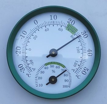 TH103GN-diameter 57mm Green Aluminum Shell Temperature and Humidity Meter