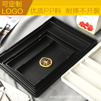 Commercial Thickened Non-slip Plastic Tray Rectangular European Style Water Cup Fruit Tray Hotel Bathroom Room Tray