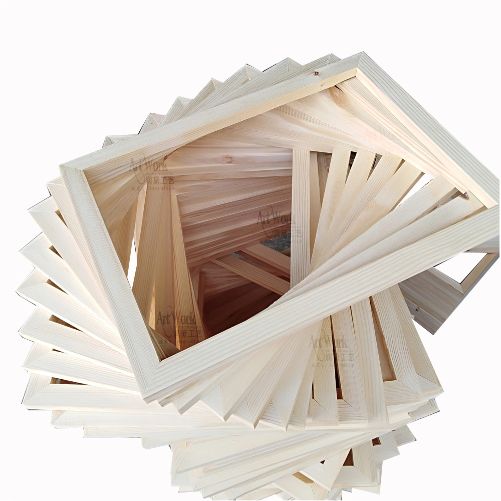 Cross-border picture frame frameless painting lining pine oil painting frame wooden photo frame Amazon Supply wooden frame