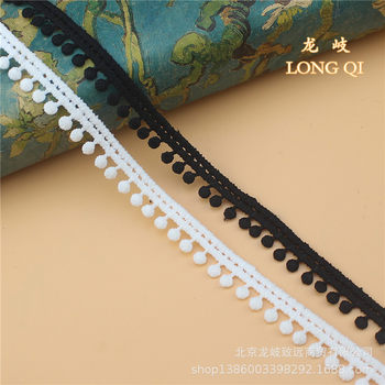 Bean lace embroidery lace 1.2cm small round water-soluble milk silk lace water-soluble flat embroidery unilateral lace