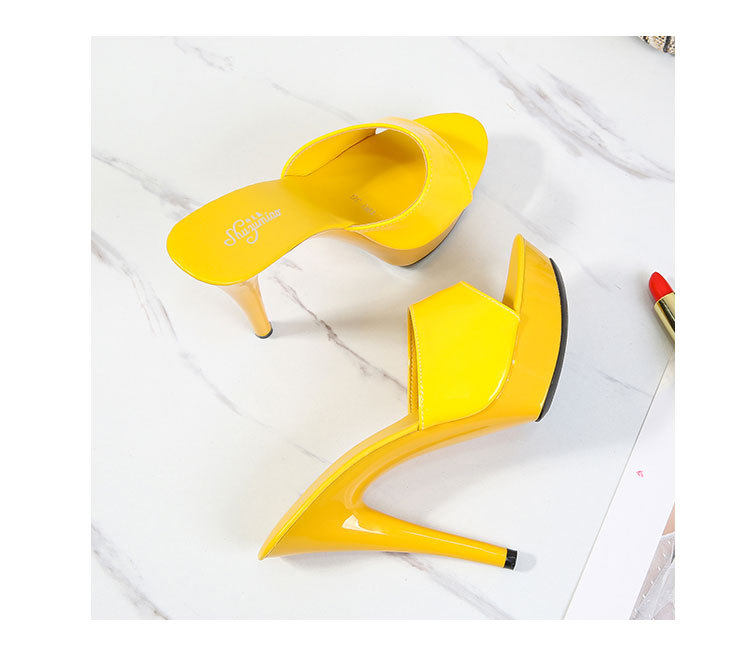 Dép Sục Nữ Da Bóng Quai Ngang Gót Nhọn Chiều Cao Đế Khoảng 13cm Màu Đen, Vàng, Bạc, Đỏ... chi tiết 33
