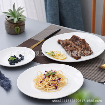 Factory wholesale Moonlight shallow plate steak plate hanging plate Western restaurant plate disc plate white Tire logo order advertising