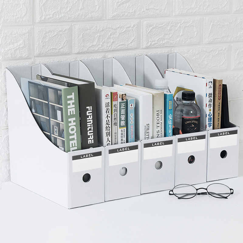 Brown Packing Paper Desktop Storage Box Book Storage Rack Book Stand Box Office Document Bookshelf Information Basket File Organization Box