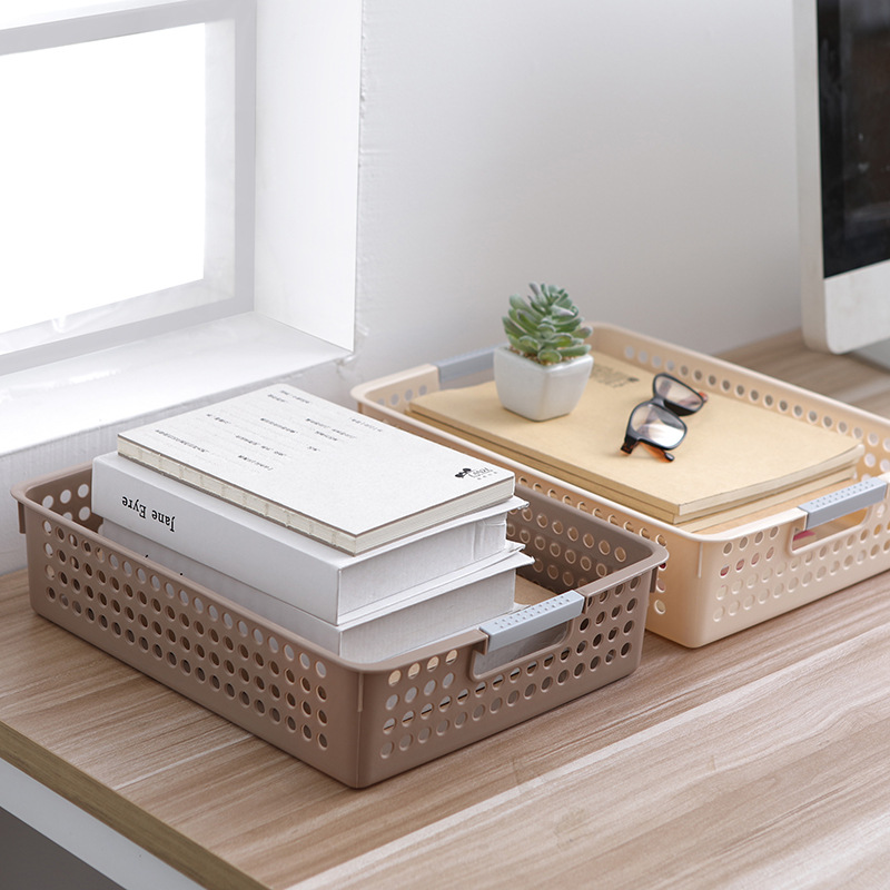 Plastic Rectangular Storage Basket Desktop Storage Basket Kindergarten Toy Storage Box Portable Storage Basket Wholesale