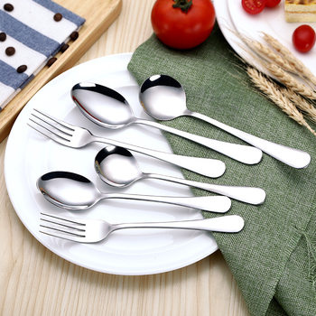 304 Stainless Steel Spoon Fork Tableware Restaurant Household Spoon Western Food Knife, Fork and Spoon Set Creative Gift Customization