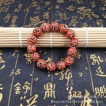 Factory direct resin Dragon Phoenix beads hand string carved words blessing Buddha beads stall selling bracelet wholesale
