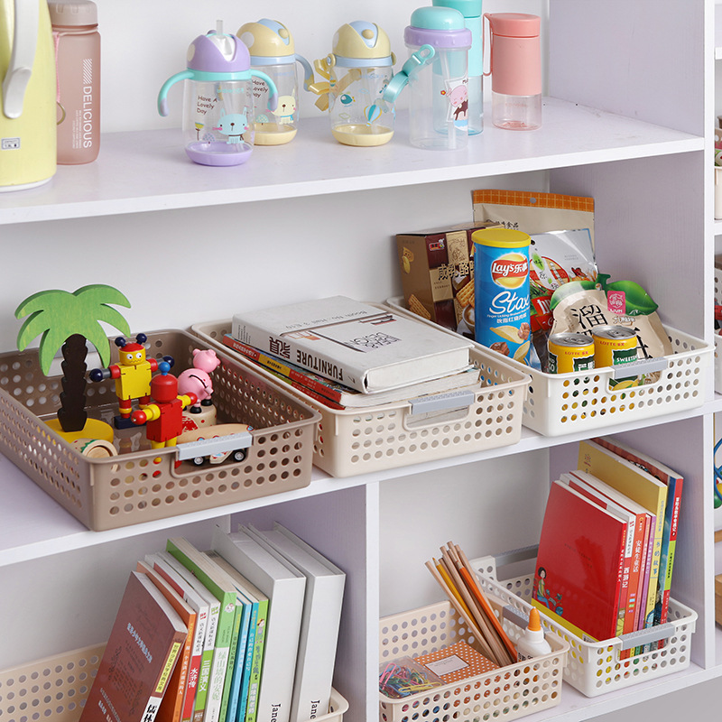 Plastic Rectangular Storage Basket Desktop Storage Basket Kindergarten Toy Storage Box Portable Storage Basket Wholesale