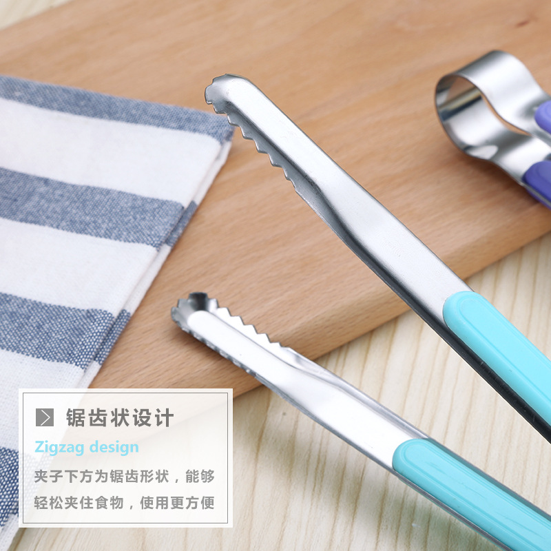 Stainless Steel Food Clip 22.5cm Kitchen Baking Tools Bread Clip Korean Barbecue Clip Steak Barbecue Clip