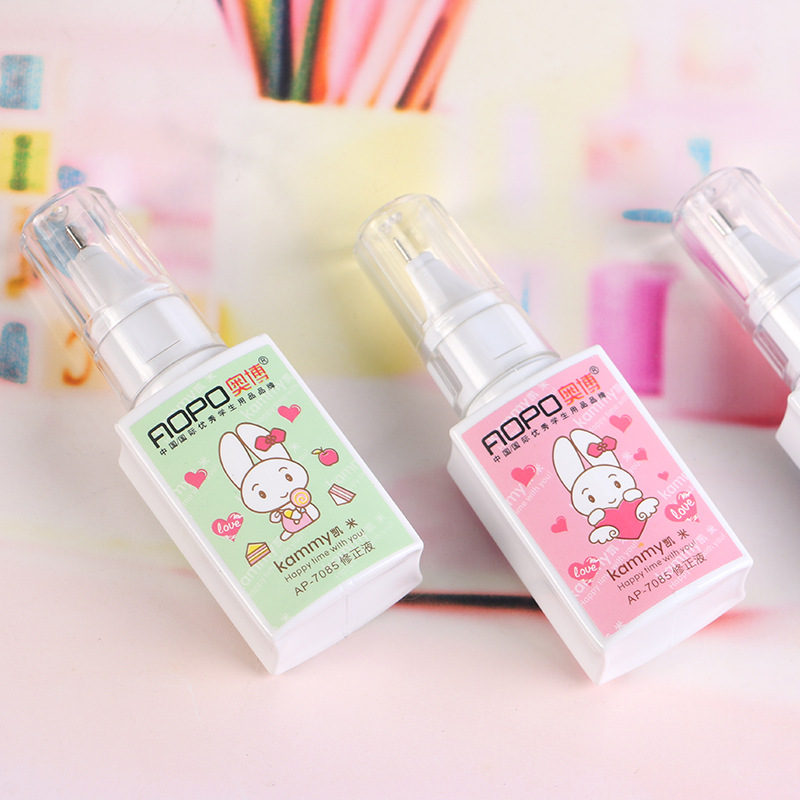 Wholesale Xiaoling AOBO cartoon cute correction fluid environmental protection safety correction fluid 18ml12 pack correction fluid