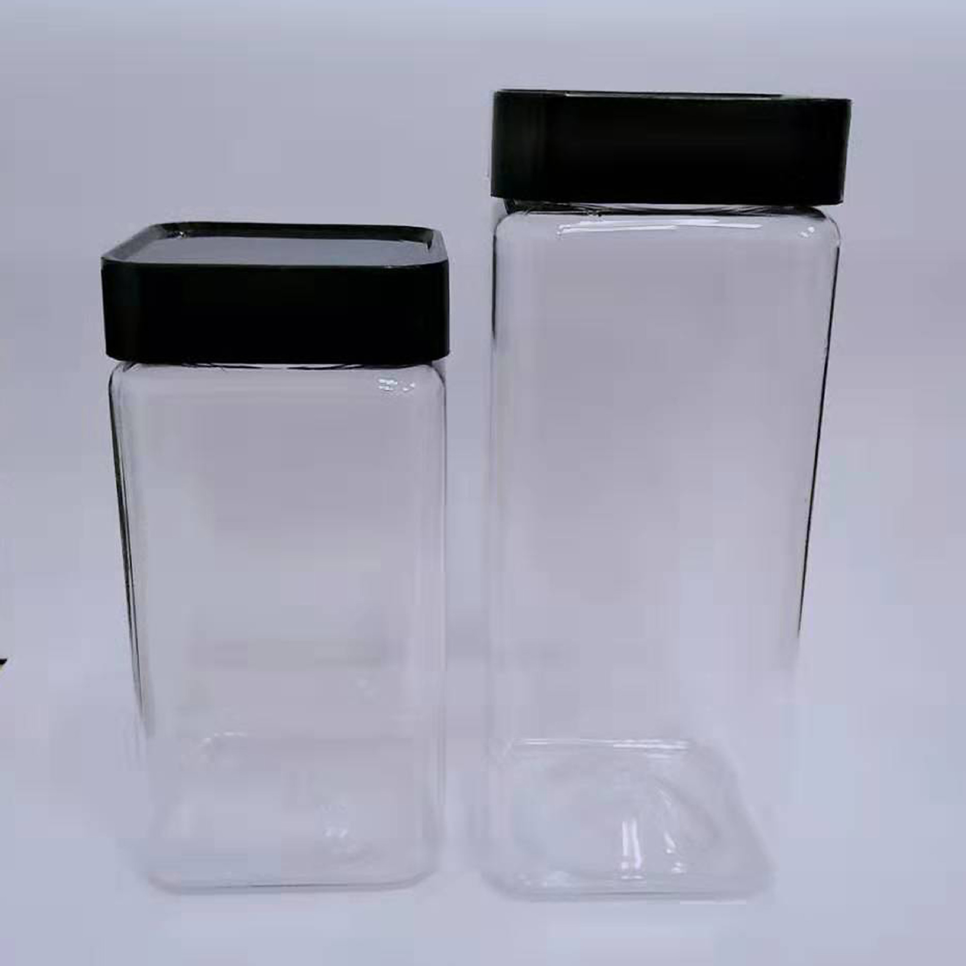 Factory direct supply cashew nut plastic bottle 400ml square plastic bottle pine nut packaging bottle pastry jar manufacturer