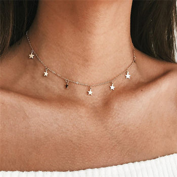 ebay Amazon Cross-border Explosions Fashion Thickened Pentagonal Star Pendant Necklace High-end Clavicle Chain Women