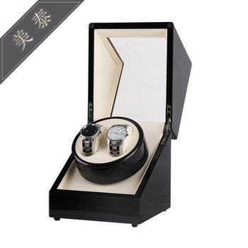 Electric watch box black paint single head inner PU leather electric watch shaker automatic winding motor box rotating watch box
