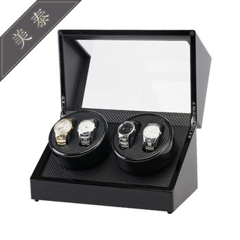 Electric watch shaker black paint double-head 4-position inner carbon fiber electric motor box automatic winding watch box
