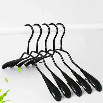 Factory Direct Supply Metal Plastic-Impregnated Clothes Hanger Trouser Clip Wide Shoulder Spoon Adult Clothing Store Non-Slip Traceless Clothes Hanger Wholesale