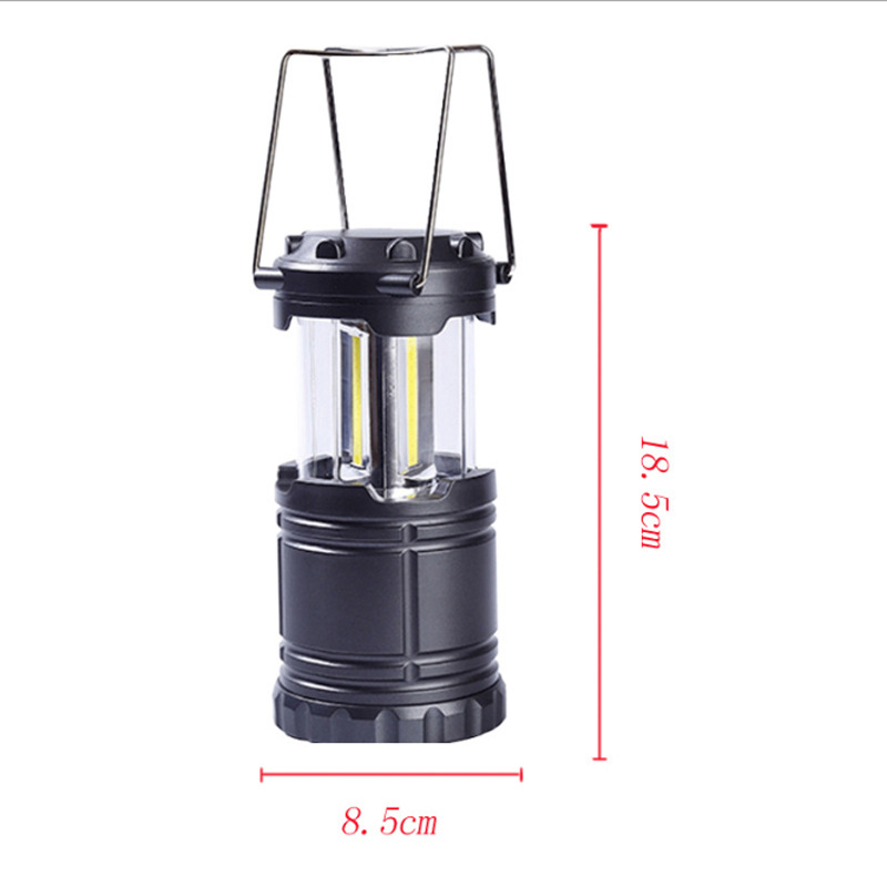 AA dry battery plastic lantern outdoor camping lamp COB camping lamp portable lamp stretch emergency tent lighting lamp