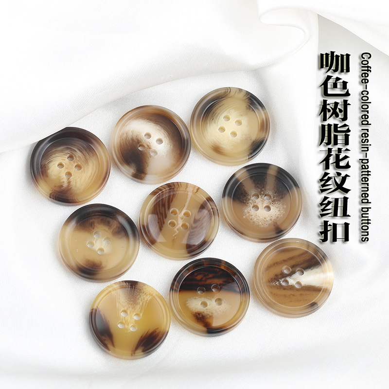 Factory wholesale light curry color resin pattern button suit coat lamb wool coat buckle fashion resin pattern buckle