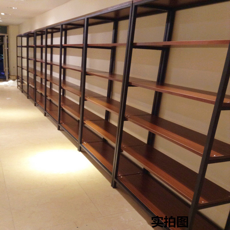 钢木书架超市货架展示架简易样品架置物架化妆品饰品商品陈列架