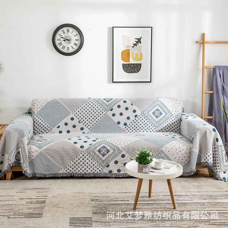 Original Design Simple Style Blue Space Knitted Blanket Sofa Dust Cover One Blanket Multi-Purpose
