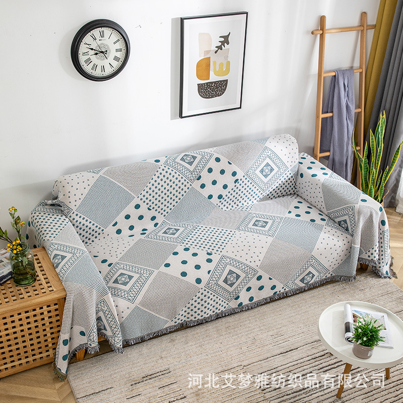 Original Design Simple Style Blue Space Knitted Blanket Sofa Dust Cover One Blanket Multi-Purpose