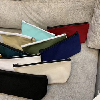 New DIY blank hand-painted graffiti cosmetic bag clutch solid color coin purse pencil case small sundries storage bag