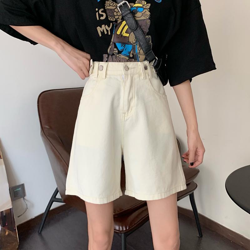 High Waisted Denim Shorts for Women Loose Fit Straight Leg Korean Style Summer Casual Wear Wholesale Available