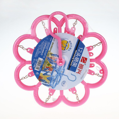 Zhenxing SJ920 12 head clip plum-shaped drying rack clothes hanger multi-head clothes hanger socks drying rack