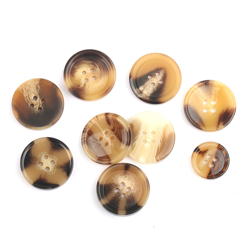 Factory wholesale light curry color resin pattern button suit coat lamb wool coat buckle fashion resin pattern buckle