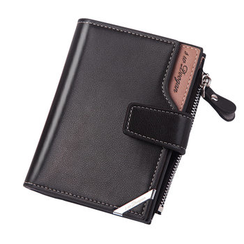 New Men's Vertical Buckle Wallet Youth European and American Wallet Multi-functional Multi-card Wallet Large Capacity Gold Clip