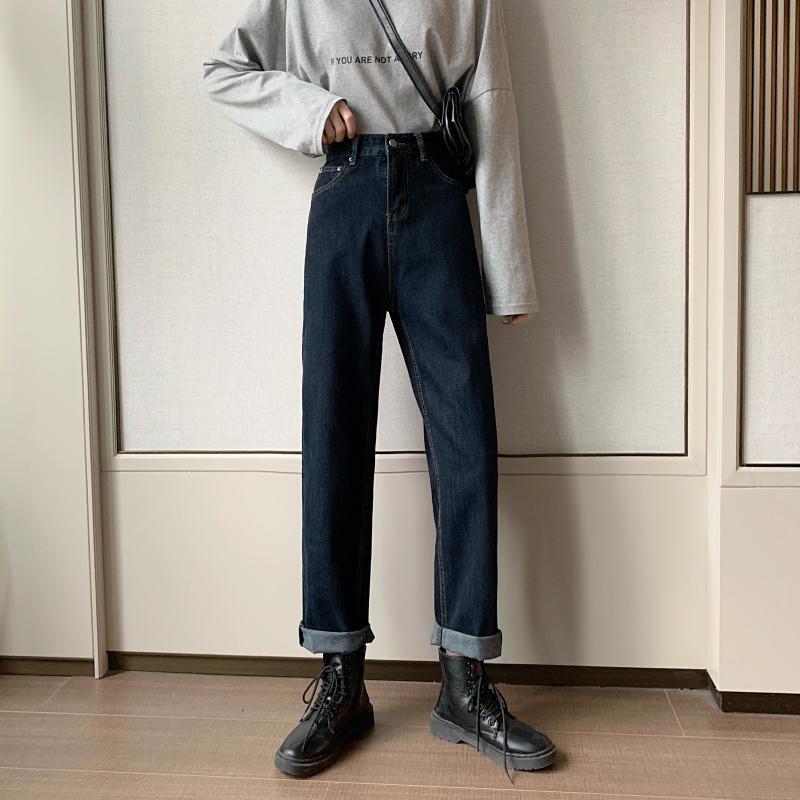 High Waisted Straight Leg Wide Leg Jeans Loose Fit Versatile Style Spring Fashion Wholesale Available