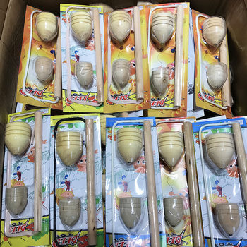 Gyro toy wooden gyro childhood whip small gyro toy suit 2 yuan stall department store
