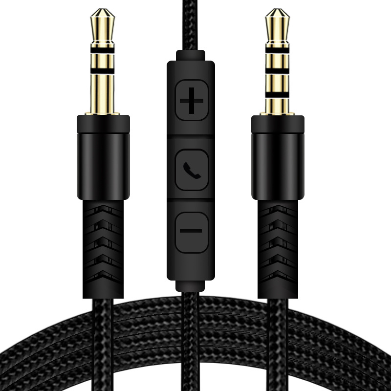 3.5mm Male-To-Male Audio Cable Mobile Phone Headset Connection Car Audio Tuning with Microphone Cable Factory Direct Supply