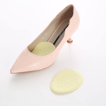 Shengtong Half Insole for Women, Front Half Insole, Shock-Absorbing, Anti-Odor, Breathable, Beige Rubber Half Insole for Spring, Summer, and Autumn