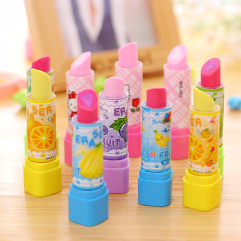Lipstick eraser Korean creative stationery learning supplies primary school prize gift factory wholesale