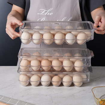 Transparent square egg box new plastic refrigerator egg box kitchen duck egg storage rack box wholesale