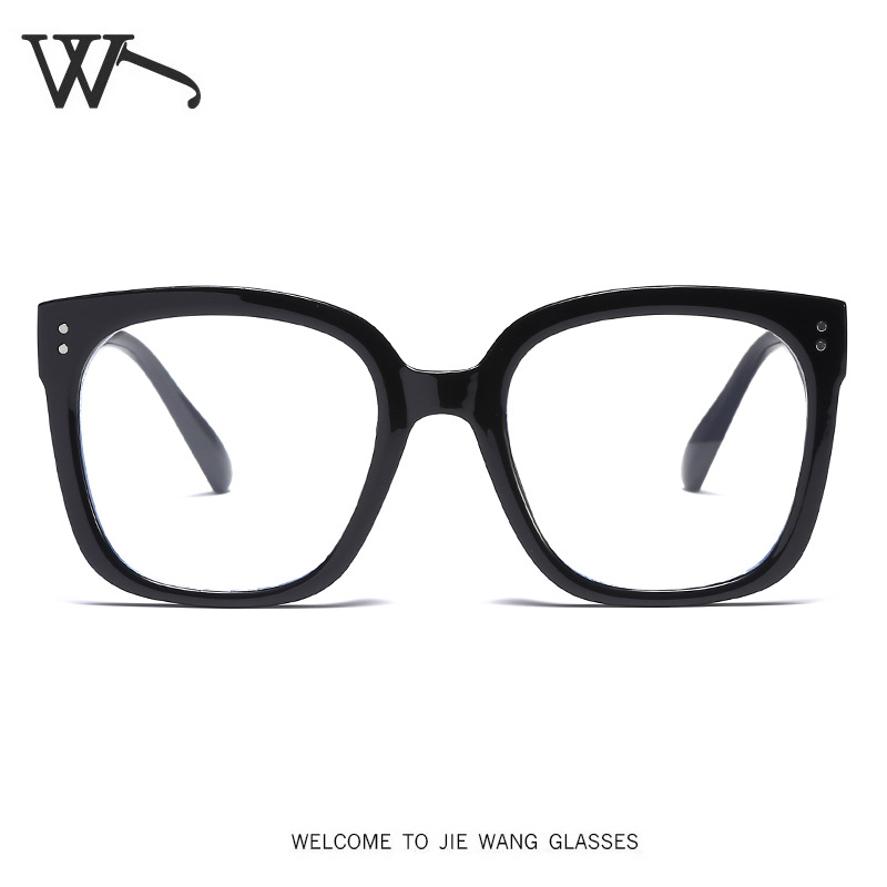 New Korean Anti-blue Glasses Retro Rice Nail Square Flat Glasses for Men and Women Personalized Trendy Glasses Frame Art Style