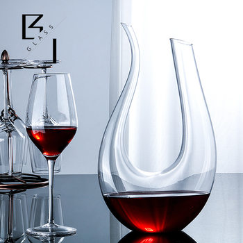 Bonjue European-style U-shaped Belly Decanter Set Creative Electroplated Crystal Glass Wine Goblet Wine Set