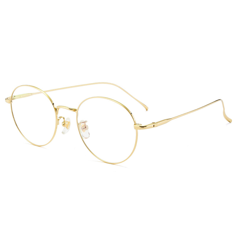 Pure titanium myopia glasses frame men's Korean fashion can be equipped with power lenses comfortable retro glasses frame women