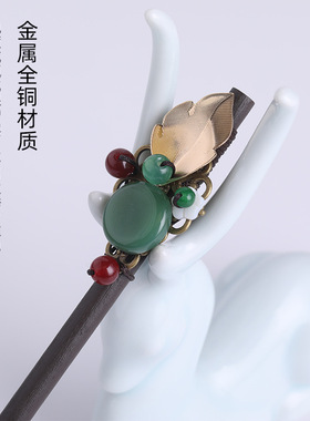古盘发步摇簪子 古风发簪少女汉服头饰 古装配饰木簪头钗饰品